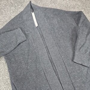 Lululemon Merino Wool Blend Cardigan Sweater Womens 2 Gray Open Front Wrap Knit